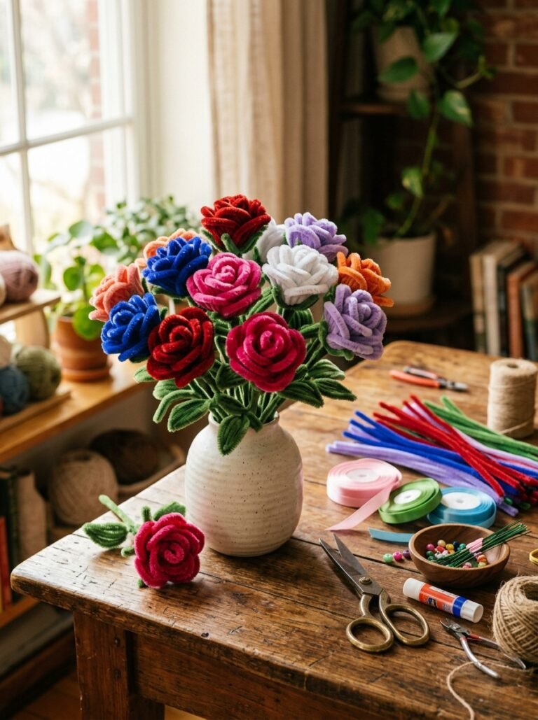 16 Pipe Cleaner Roses Ideas Easy DIY Flowers Bouquets & Cute Crafts
